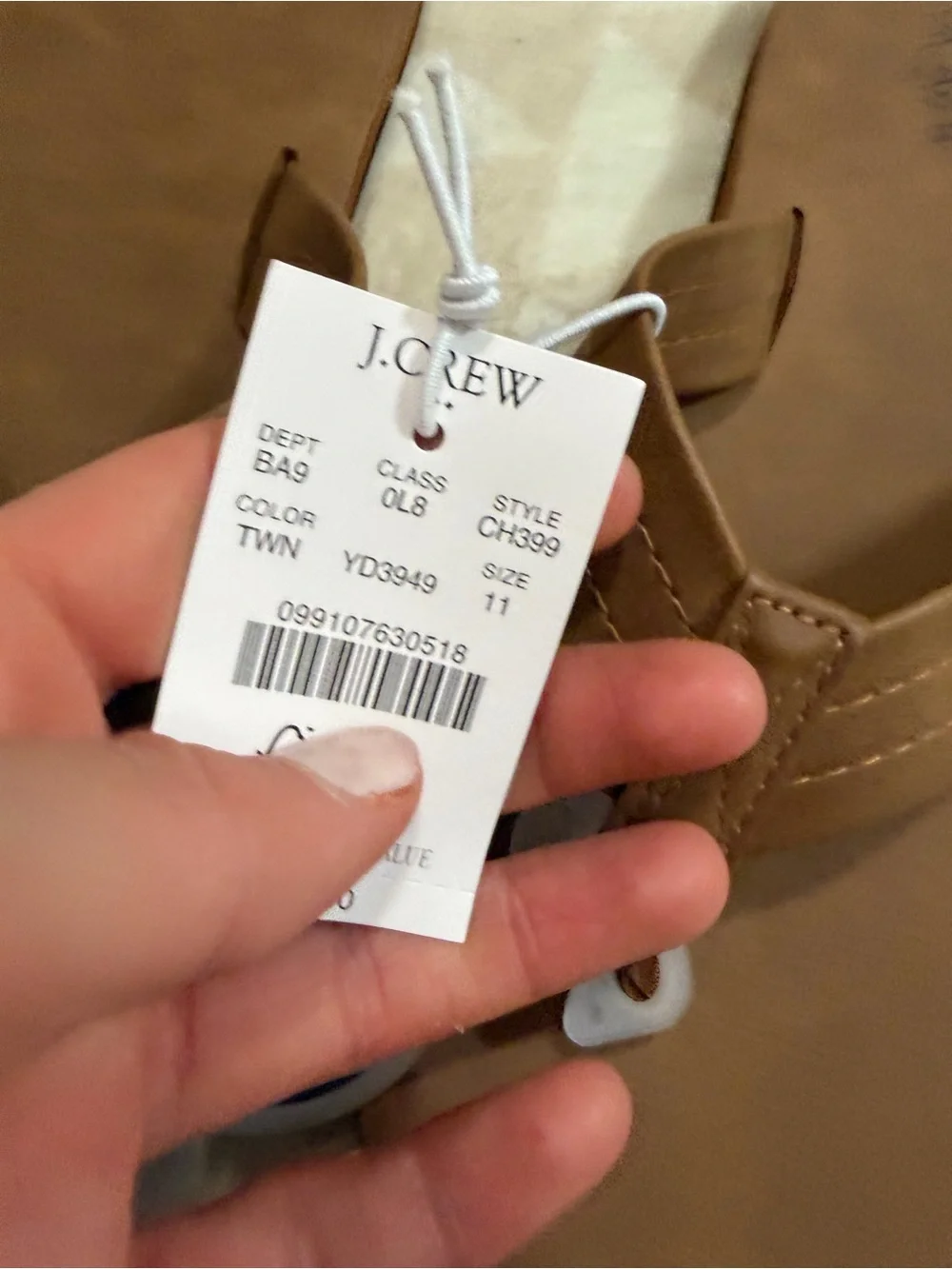 J crew tan Double-layer flip-flops